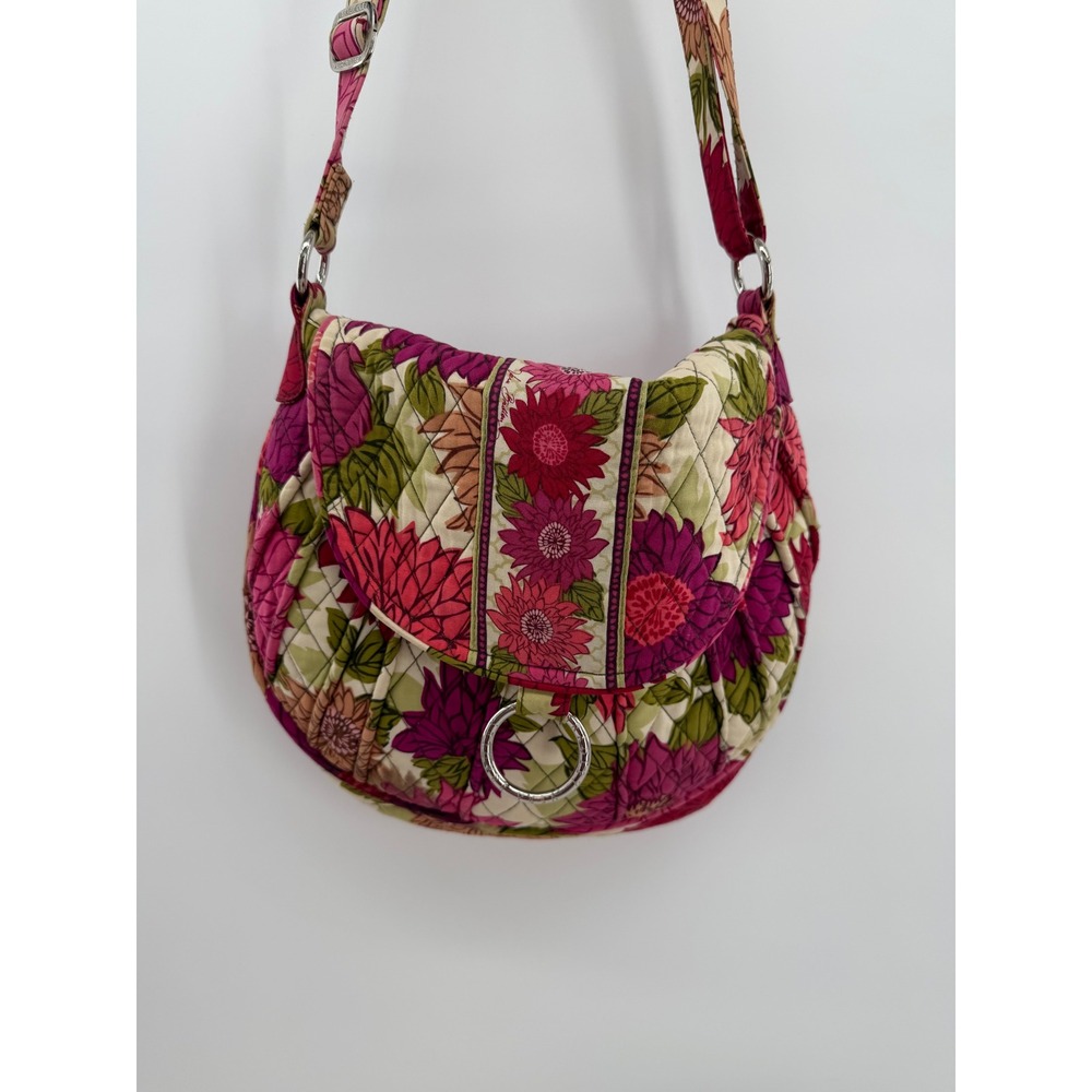 Vera Bradley Crossbody Bag Hello Dahlia Pink Floral Quilted Flap Purse